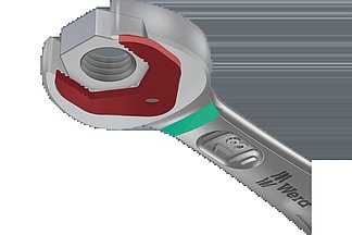[Translate to Französisch INT:] Beim Joker Maul-Ringratschenschlüssel wird die Haltefunktion über eine im Maul befindliche Metallplatte sichergestellt.