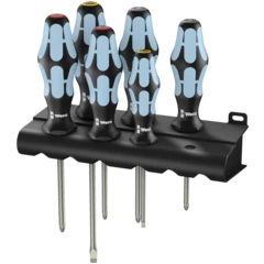 3334/3350/3355/6 Jeu de tournevis, acier inoxydable + Rack, 6 pièces