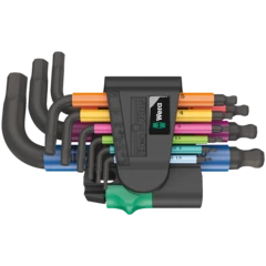 950/9 Hex-Plus Multicolour 2 Jeu de clés mâles coudées, syst. métrique, BlackLaser, 9 pièces